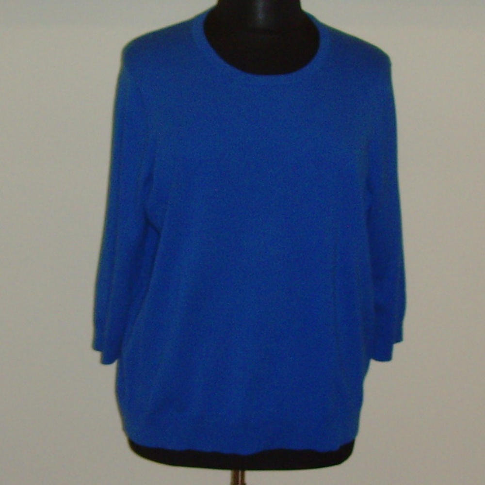 Lord & Taylor Women Scoop Neck Pullover - 3X Blue
